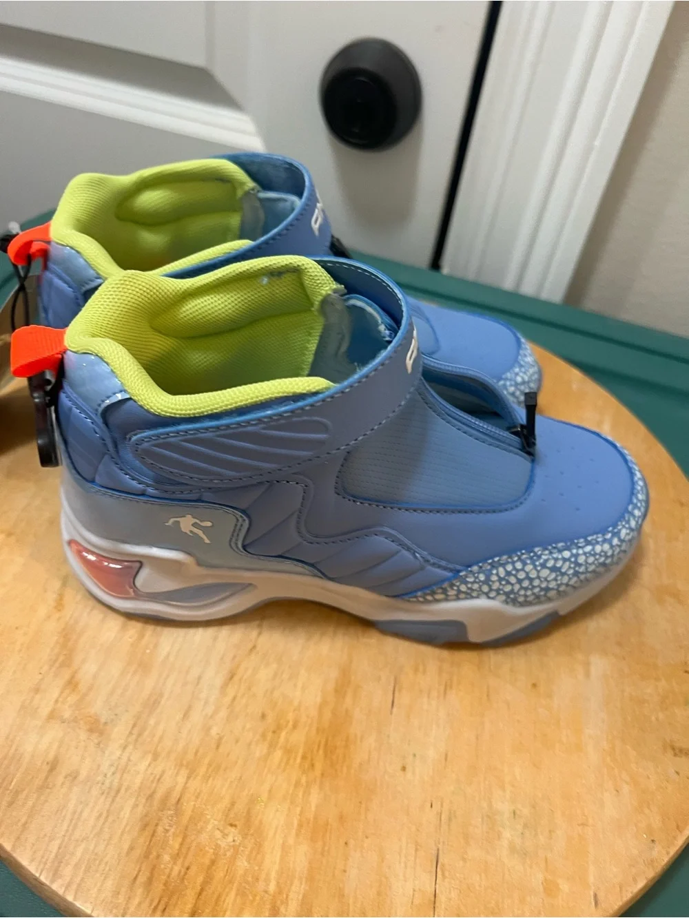 And1 Kids Light Blue Sneakers with Neon Yellow and Orange Accents